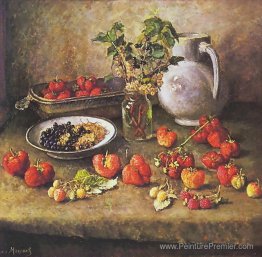 Fraise et pot blanc
