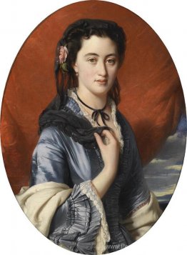 Portrait d'une dame aux roses dans ses cheveux, (comtesse Pushki