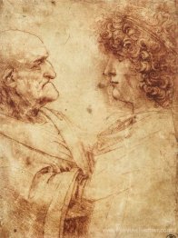 Têtes d'un vieil homme et d'un jeune