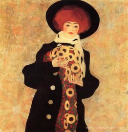 Femme avec un chapeau noir