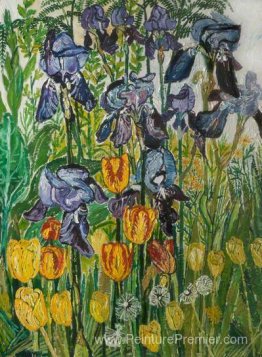 Iris et tulipes