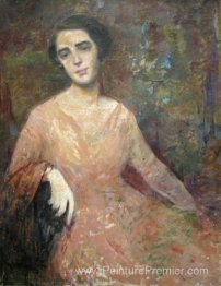 Dame à la robe rose