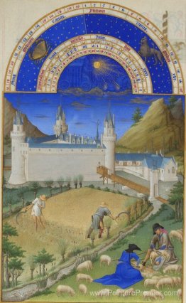 Fascimile de juillet: récolte et cisaillement des moutons