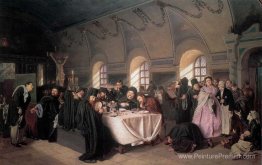 Un repas dans le monastère