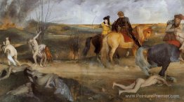 Scène de la guerre au Moyen Âge
