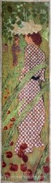 Femme dans une robe à carreaux