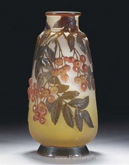 Vase en verre de camée soufflé par le moule