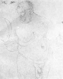 Homme nu avec miroir