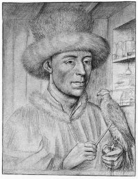 Portrait d'un homme avec un faucon