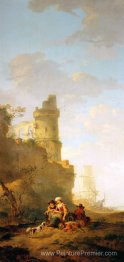 Paysage italien avec ruine