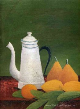 Nature morte avec une théière et des fruits