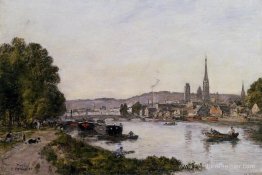 Rouen, vue sur la Seine de la rivière