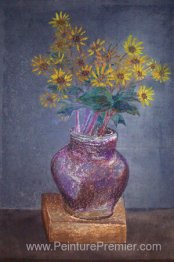 Peinture maison d'un bouquet maison de marguerites de dune de sa