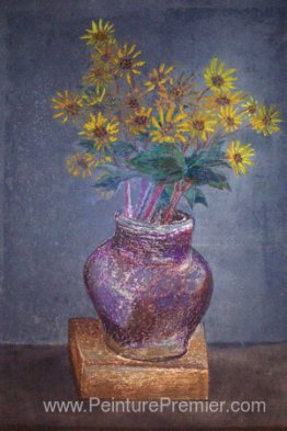 Peinture maison d'un bouquet maison de marguerites de dune de sa