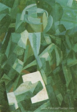 Composition cubiste - Portrait d'une personne assise tenant une