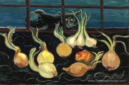 Nature morte avec chat et oignons Nature morte avec chat et oignons