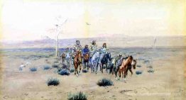 Trappers traversant la prarie Trappers traversant la prarie