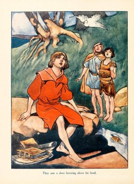Ils ont vu une colombe hoverrink au-dessus de sa tête Ils ont vu une colombe hoverrink au-dessus de sa tête