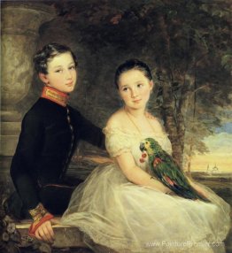 Enfants avec perroquet Enfants avec perroquet