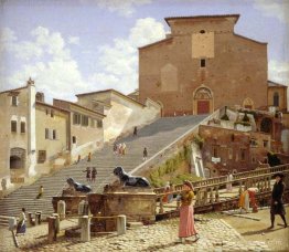 L'escalier en marbre qui mène à S. Maria à Aracoeli à Rome L'escalier en marbre qui mène à S. Maria à Aracoeli à Rome