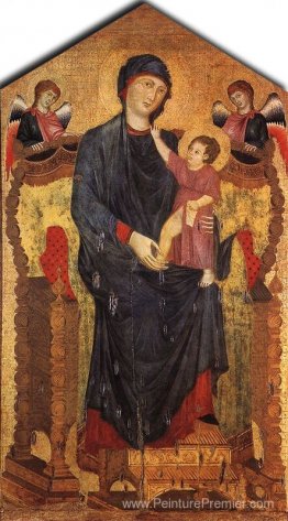 Madonna a été intronisée avec l'enfant et deux anges Madonna a été intronisée avec l'enfant et deux anges