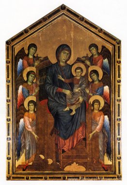 La Vierge et l'enfant en majesté entourés de six anges La Vierge et l'enfant en majesté entourés de six anges