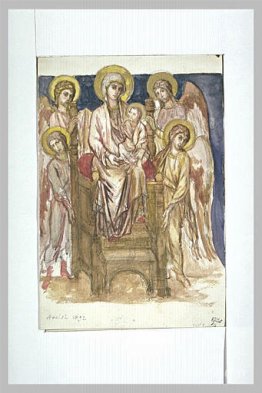 Madonna a été intronisée avec l'enfant avec des anges Madonna a été intronisée avec l'enfant avec des anges