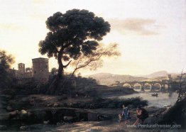 Paysage avec des bergers - le pont molle Paysage avec des bergers - le pont molle