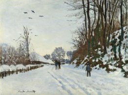 La route vers la ferme de Saint-Simeon en hiver La route vers la ferme de Saint-Simeon en hiver