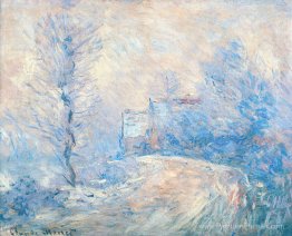 L'entrée de Giverny sous la neige L'entrée de Giverny sous la neige