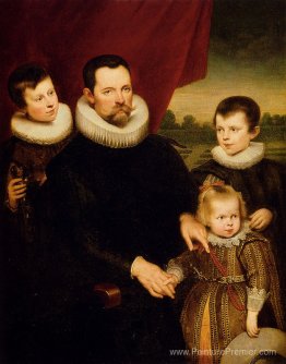 Portrait d'un noble et de trois enfants Portrait d'un noble et de trois enfants
