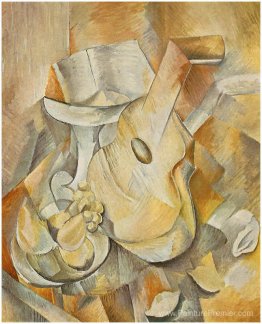Guitare et plat de fruits Guitare et plat de fruits