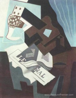Nature morte avec guitare, livre et journal Nature morte avec guitare, livre et journal