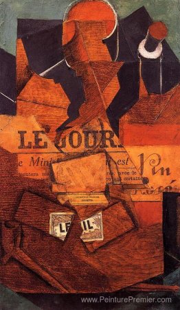 Tabac, journal et bouteille de vin Tabac, journal et bouteille de vin