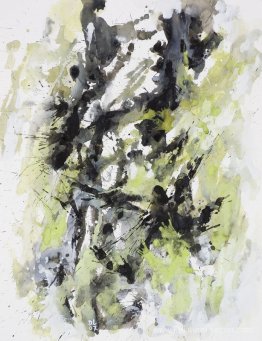 Winterwoods G-632 - Art de l'aquarelle abstraite sur papier Winterwoods G-632 - Art de l'aquarelle abstraite sur papier