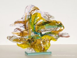 Une paire d'oie - sculpture colorée - Art de verre abstrait en t Une paire d'oie - sculpture colorée - Art de verre abstrait en t