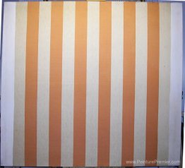 Péinture acrylique blanche sur tissu rayé blanc et orange Péinture acrylique blanche sur tissu rayé blanc et orange