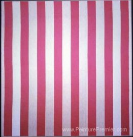 Péinture acrylique blanche sur tissu rayé blanc et rouge Péinture acrylique blanche sur tissu rayé blanc et rouge
