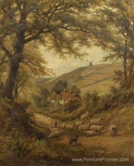 Un chien et un troupeau de moutons Un chien et un troupeau de moutons