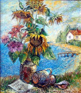 Bouquet avec tournesols avec paysage Bouquet avec tournesols avec paysage