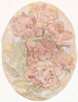 Un brouillon pour la broderie. Peonies. Un brouillon pour la broderie. Peonies.