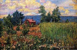 Paysage avec une maison rose Paysage avec une maison rose