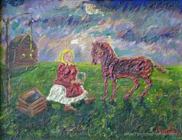 Une fille qui arroser le cheval Une fille qui arroser le cheval
