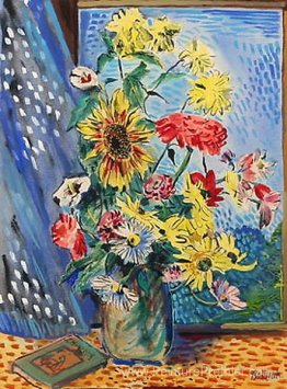 Nature morte avec des fleurs et un livre Nature morte avec des fleurs et un livre