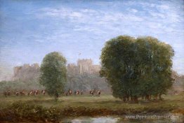 Vue de Windsor. Des sauveteurs s'approchant de la rivière Vue de Windsor. Des sauveteurs s'approchant de la rivière
