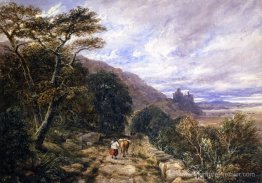Une piste country menant au château de Harlech Une piste country menant au château de Harlech