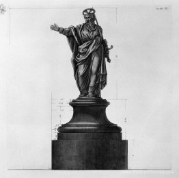 Vue de la façade principale de la colonne Antonine, en six table Vue de la façade principale de la colonne Antonine, en six table