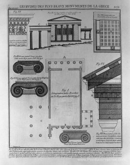 Plan, élévation et détails des temples doriques en Grèce (du Roy Plan, élévation et détails des temples doriques en Grèce (du Roy
