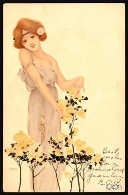 Filles avec des fleurs à pied Filles avec des fleurs à pied