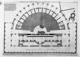 Plan au sol du rez-de-chaussée du théâtre et la scène de l'écuri Plan au sol du rez-de-chaussée du théâtre et la scène de l'écuri